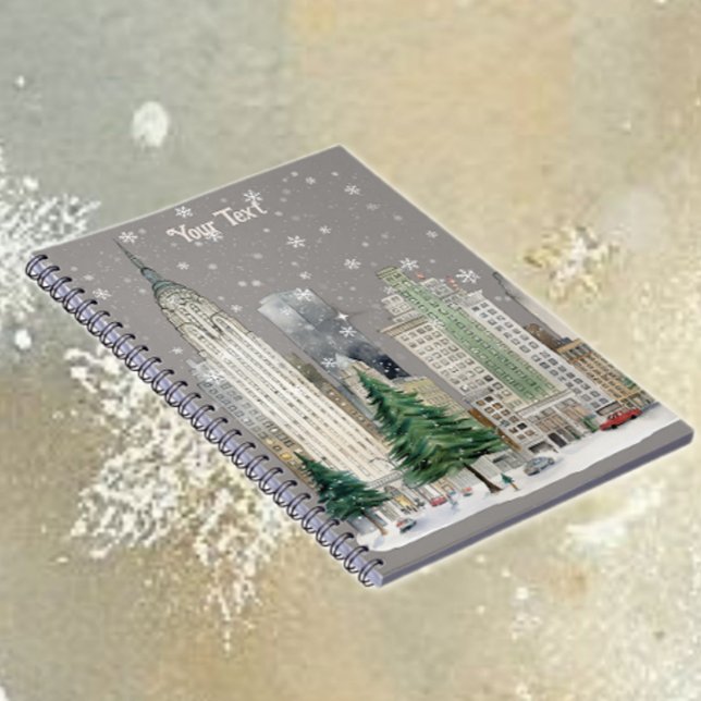 Caderno Espiral Neve de Inverno na Cidade (Criador carregado)