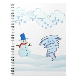 Caderno Espiral Neve e vento de inverno bonito