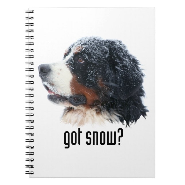 Caderno Espiral neve obtida? Cão de montanha de Bernese (Frente)