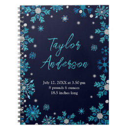 Caderno Espiral Neves Azul e Prateada