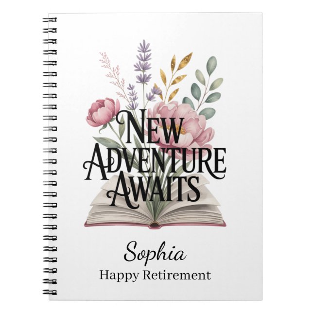 Caderno Espiral New Adventure Awaits Retirement Personalized (Frente)