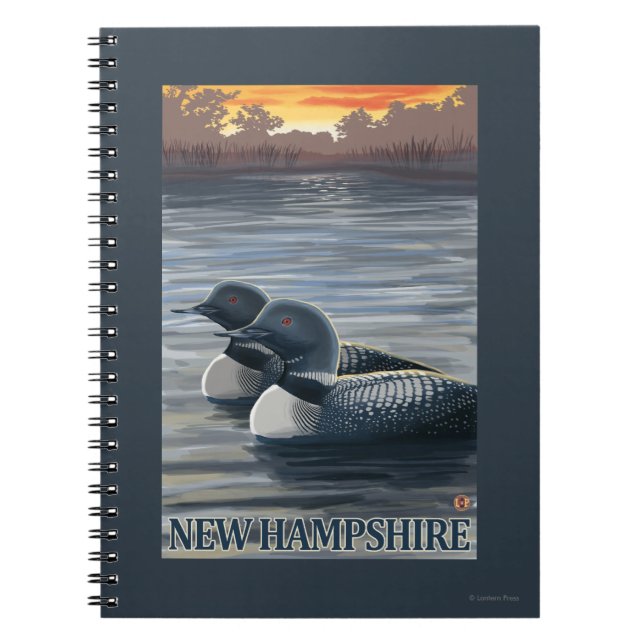 Caderno Espiral New Hampshire Common Loon (Frente)