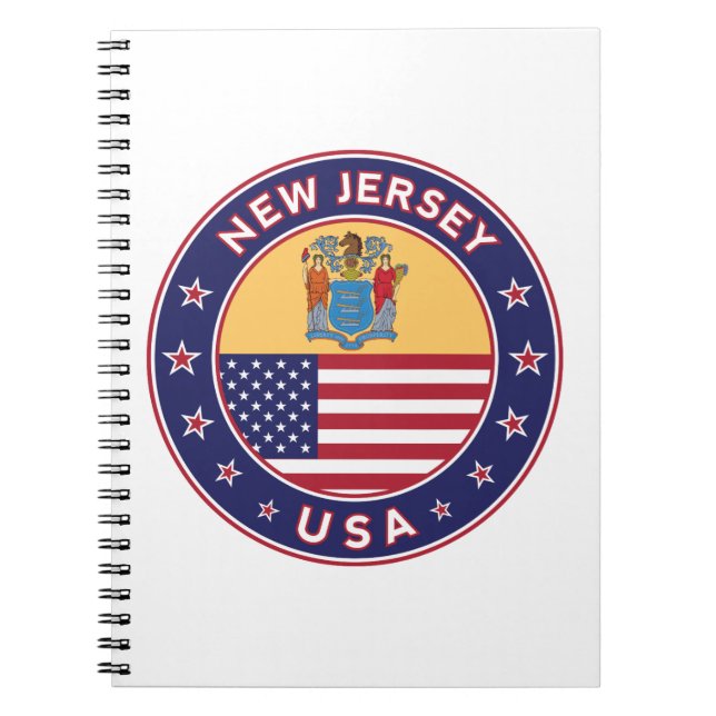 Caderno Espiral New Jersey, adesivo de Nova Jersey, capa de telefo (Frente)