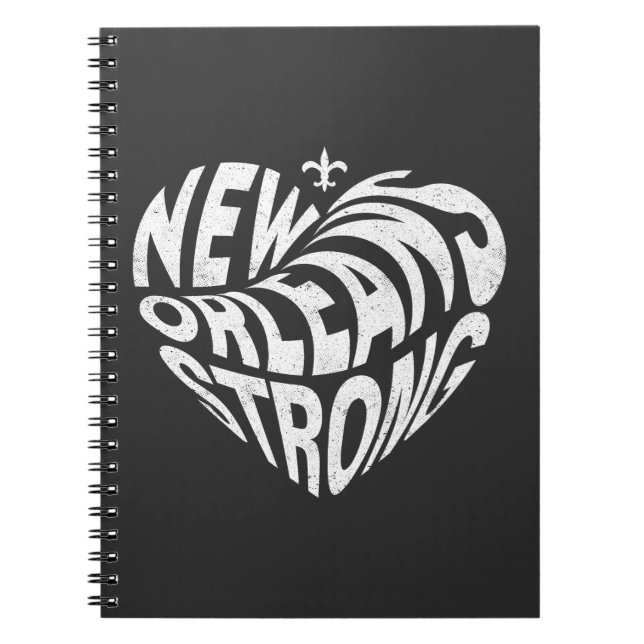 Caderno Espiral New Orleans Nola Strong Heart (Frente)