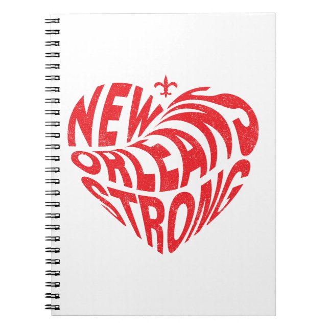 Caderno Espiral New Orleans Nola Strong Heart (Frente)