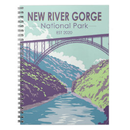 Caderno Espiral New River Gorge National Park West Virginia Bridge