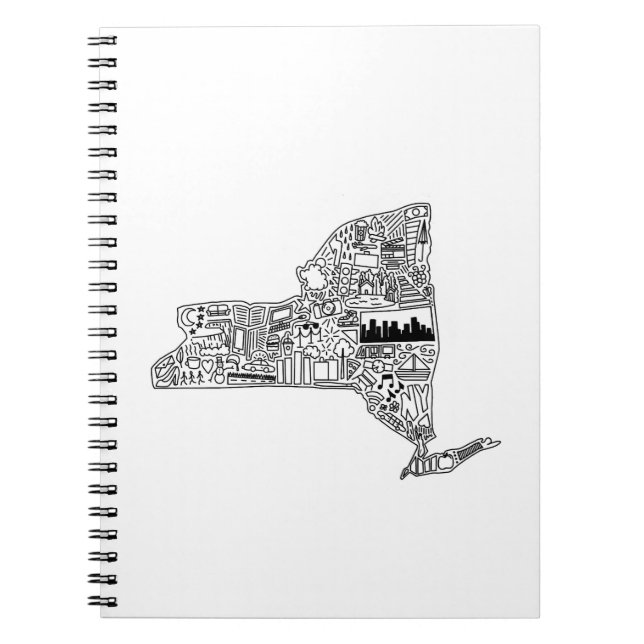 Caderno Espiral New York Detailed Doodle (Frente)