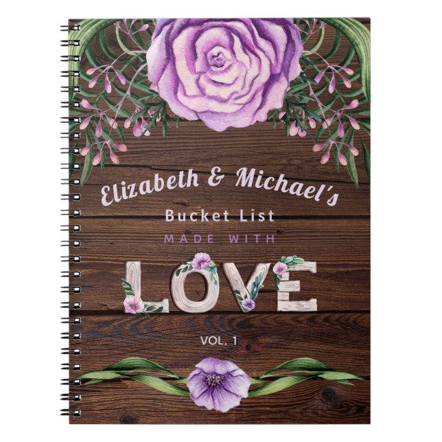 Caderno Espiral Newlyweds BUCKET LIST Custom (Frente)