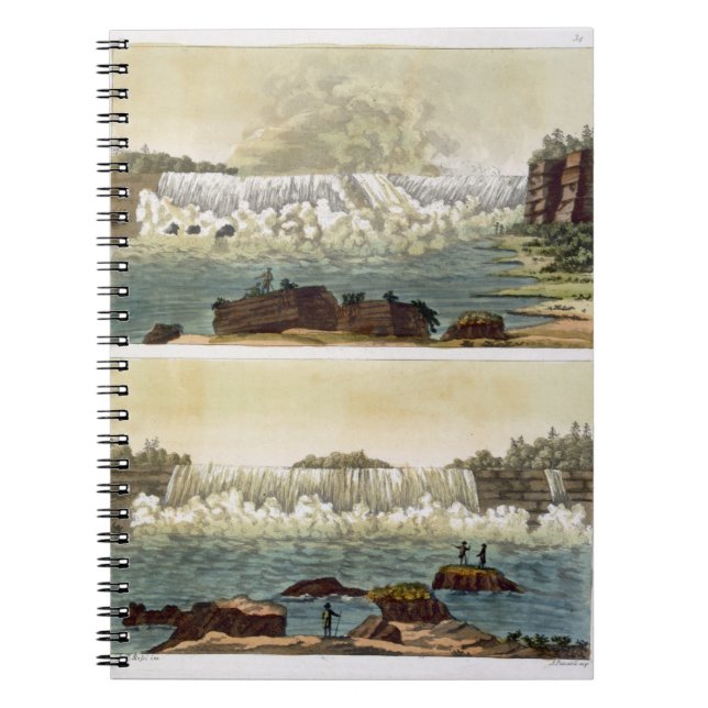 Caderno Espiral Niagara Falls, 1818 (gravura da cor) (Frente)