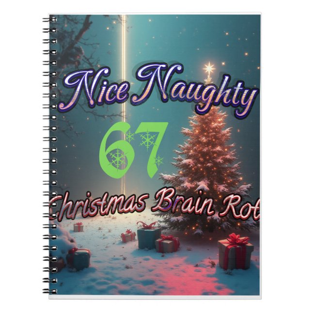 Caderno Espiral Nice Naughty 67 Christmas Brain Rot (Frente)