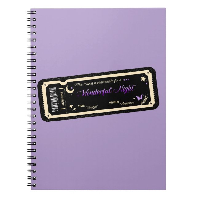 Caderno Espiral  Night coupon (Frente)