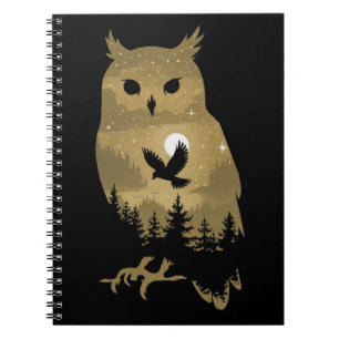 Caderno Espiral Night Owl Silhouette