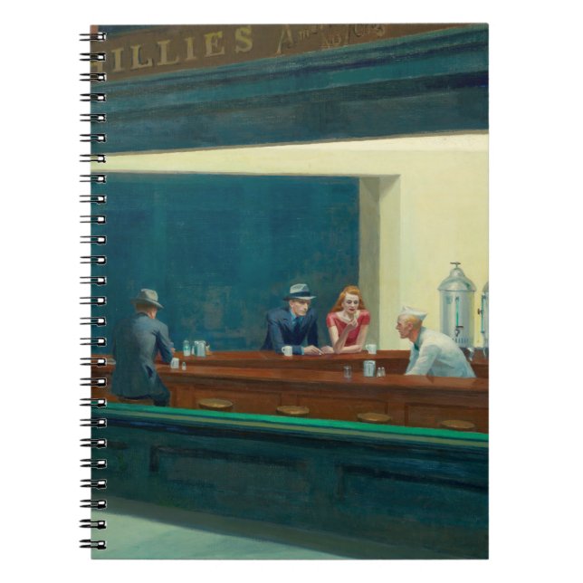 Caderno Espiral Nighthawks 1942 por Edward Hopper (Frente)
