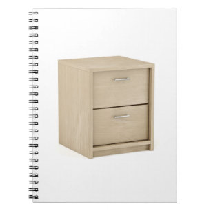 Caderno Espiral Nightstand de madeira com duas gavetas