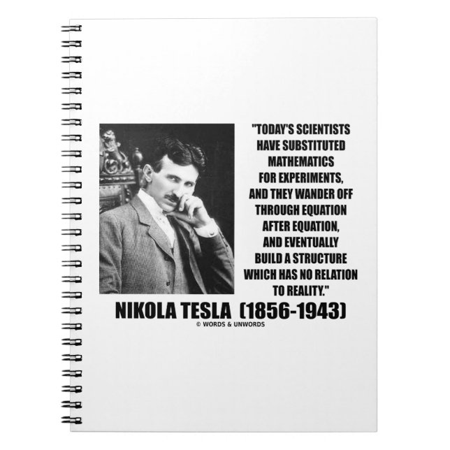 Caderno Espiral Nikola Tesla Scientists Equação Sem Relação Citaçã (Frente)