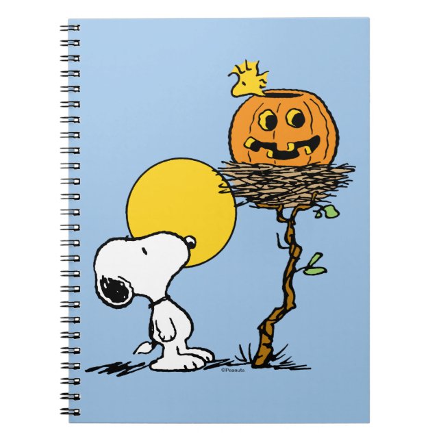 Caderno Espiral Ninho de Snoopy & Woodstock com Jack O' Lanterna (Frente)