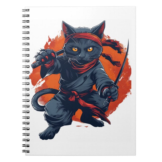 Caderno Espiral Ninja Cat Stealth (Frente)