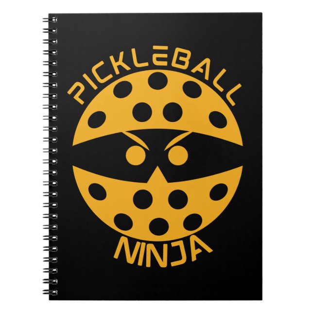 Caderno Espiral Ninja de pickleball - laranja (Frente)
