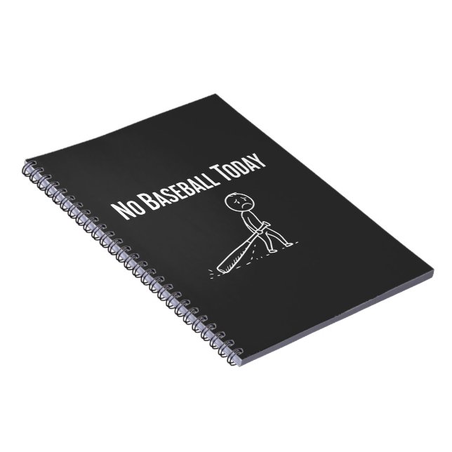 Caderno Espiral No Baseball Today Sad Stick Figure Baseball lovers (Lado Direito)