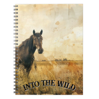 Caderno Espiral No Bloco de Notebooks Espirais para Cavalos Selvag