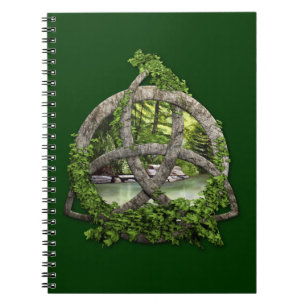 Caderno Espiral Nó celta de pedra da trindade