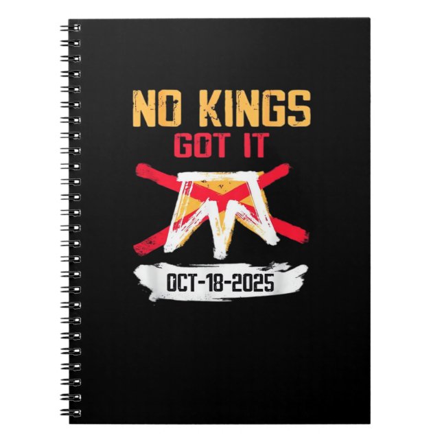 Caderno Espiral No King Patriotic Freedom No Kings In America Crea (Frente)