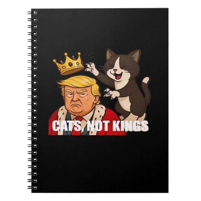 Caderno Espiral No Kings Anti Cats Funny Classic Style (Frente)