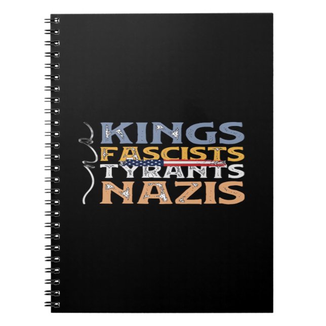 Caderno Espiral No Kings, Fascists, Tyrants, Nazis – Anti-Authorit (Frente)