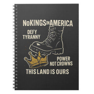 Caderno Espiral No Kings in America Anti-Trump 4 de julho
