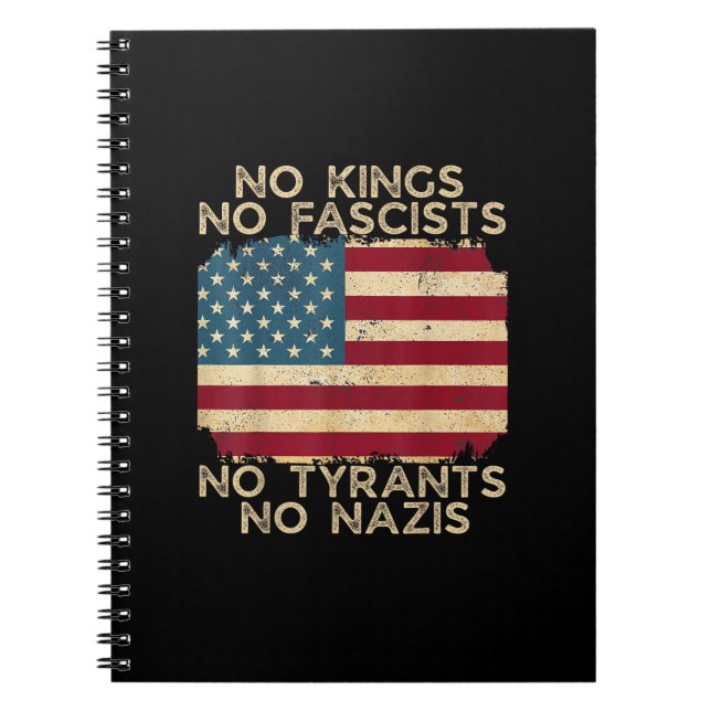 Caderno Espiral No Kings In America No Fascists We The People Poli (Frente)