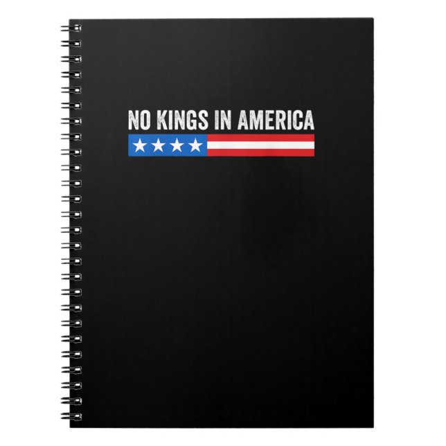 Caderno Espiral No Kings In America Patriotic Style (Frente)