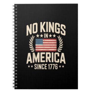 Caderno Espiral No Kings In America Since 1776 Casual Cool Design