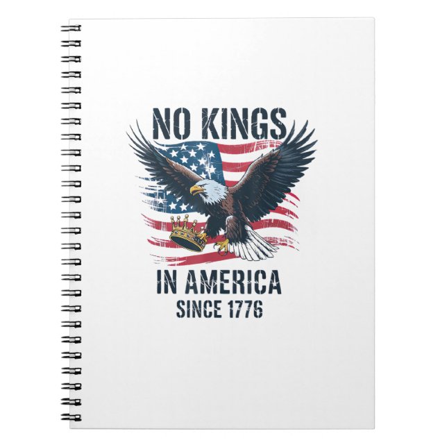 Caderno Espiral No Kings In America Since 1776 Minimal Clean (Frente)