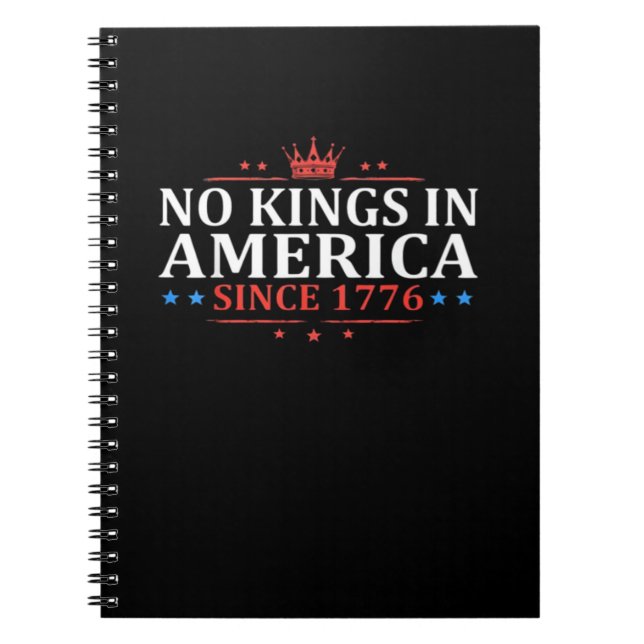 Caderno Espiral No Kings In America United States Independence Cla (Frente)