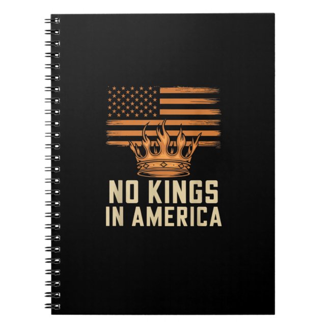 Caderno Espiral No Kings In America United States Independence Cre (Frente)