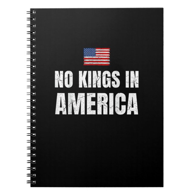 Caderno Espiral No Kings In America United States Independence Fre (Frente)