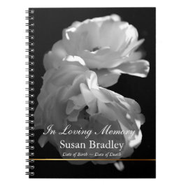 Caderno Espiral No Loving Memory Rosa Funeral Guest Book 1
