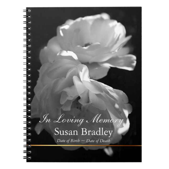 Caderno Espiral No Loving Memory Rosa Funeral Guest Book 1 (Frente)