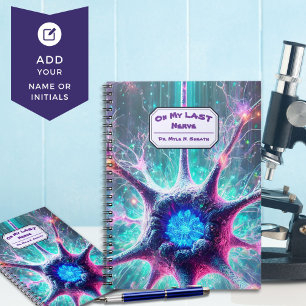 Caderno Espiral "No Meu Último Nervo" Humorística Biologia Científ