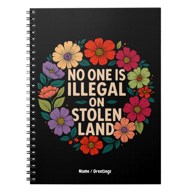 Caderno Espiral No One Is Illegal on Stolen Land Indigenous Pride (Frente)