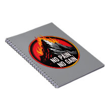 No Pain No Gain Burning Mountain Motivational Spir
