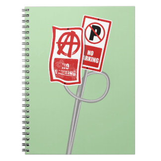 Caderno Espiral No parking anarchy sign
