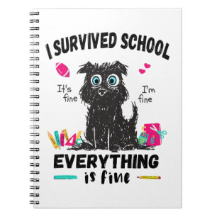 Caderno Espiral No último dia de escola, sobrevivi à escola