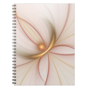 Caderno Espiral Nobre Copper E Dourado Abstrato de Arte Fractal Mo