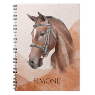 Caderno Espiral Noel personalizado equestre-retrato de cavalo