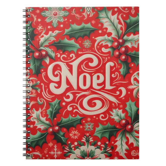 Caderno Espiral Noel Vermelho e Verde (Frente)