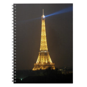 Caderno Espiral Noite da Torre Eiffel