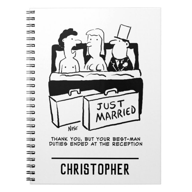 Caderno Espiral Noite de Casamento em Lua de Honeymoon para Noiva  (Frente)