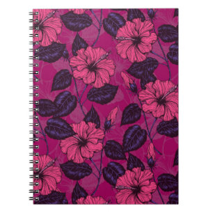 Caderno Espiral Noite de Hibiscus