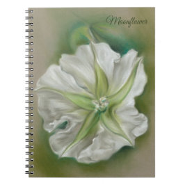 Caderno Espiral Noite de Pastel de Moonflower Personalizada